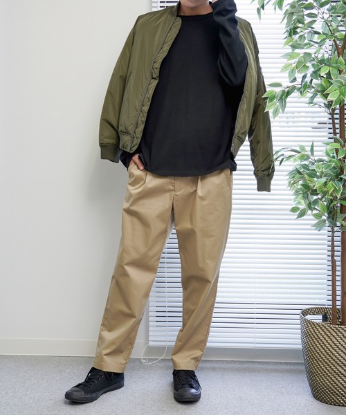 NAVY（ネイビー）の「無地ワッフルクルーネックロングスリーブTシャツ（Tシャツ/カットソー・メンズ・ホワイト/ブラック/ネイビー/グレー/カーキ・XL/XXL/S/L/M）」の8枚目の写真