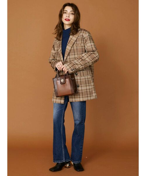 EVRIS（エヴリス）の「バイカラーステッチショルダーバッグ（ショルダーバッグ・レディース・グリーン/ブラウン/ブラック・FREE）」の6枚目の写真