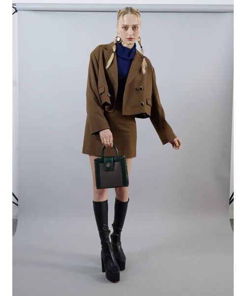 EVRIS（エヴリス）の「バイカラーステッチショルダーバッグ（ショルダーバッグ・レディース・グリーン/ブラウン/ブラック・FREE）」の12枚目の写真