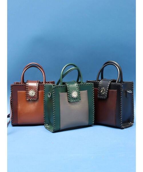 EVRIS（エヴリス）の「バイカラーステッチショルダーバッグ（ショルダーバッグ・レディース・グリーン/ブラウン/ブラック・FREE）」の19枚目の写真