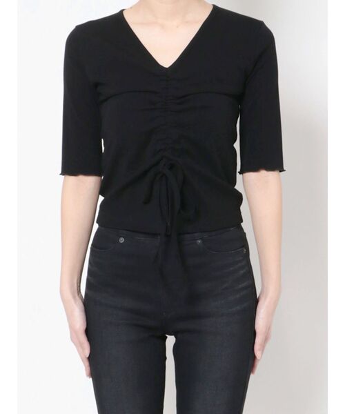 EMODA(エモダ)の「2WAYストラップヘムスリットトップ(Tシャツ/カットソー・レディース・ブラック/グレー/ブルー/ホワイト・FREE)」の11枚目の写真