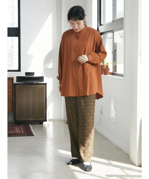 CRAFT STANDARD BOUTIQUE(クラフトスタンダードブティック)の「レーヨンデシン シャツチュニック *(シャツ/ブラウス・レディース・マスタード/キャメル/オフホワイト/ブラック・FREE)」の11枚目の写真