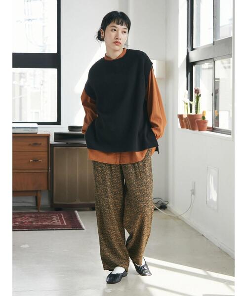 CRAFT STANDARD BOUTIQUE(クラフトスタンダードブティック)の「レーヨンデシン シャツチュニック *(シャツ/ブラウス・レディース・マスタード/キャメル/オフホワイト/ブラック・FREE)」の12枚目の写真