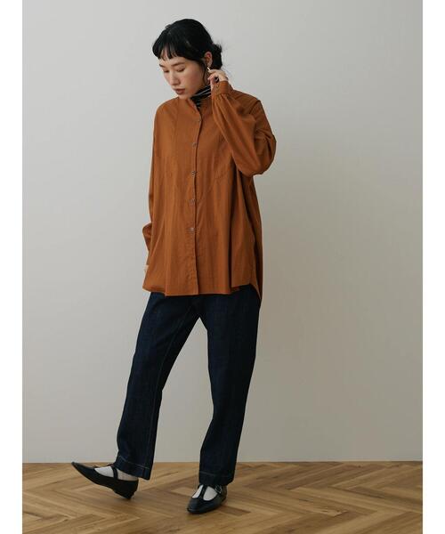 CRAFT STANDARD BOUTIQUE(クラフトスタンダードブティック)の「レーヨンデシン シャツチュニック *(シャツ/ブラウス・レディース・マスタード/キャメル/オフホワイト/ブラック・FREE)」の14枚目の写真