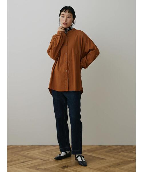 CRAFT STANDARD BOUTIQUE(クラフトスタンダードブティック)の「レーヨンデシン シャツチュニック *(シャツ/ブラウス・レディース・マスタード/キャメル/オフホワイト/ブラック・FREE)」の15枚目の写真