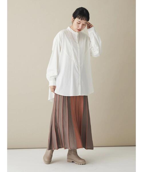 CRAFT STANDARD BOUTIQUE(クラフトスタンダードブティック)の「レーヨンデシン シャツチュニック *(シャツ/ブラウス・レディース・マスタード/キャメル/オフホワイト/ブラック・FREE)」の18枚目の写真