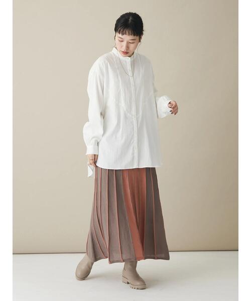 CRAFT STANDARD BOUTIQUE(クラフトスタンダードブティック)の「レーヨンデシン シャツチュニック *(シャツ/ブラウス・レディース・マスタード/キャメル/オフホワイト/ブラック・FREE)」の19枚目の写真