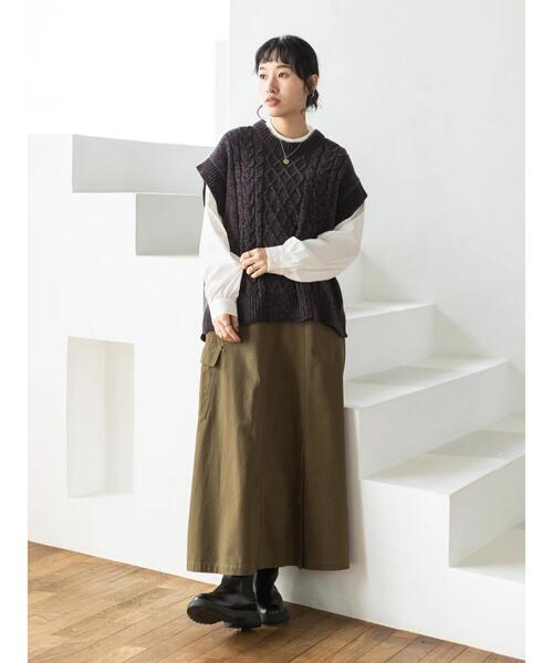 CRAFT STANDARD BOUTIQUE(クラフトスタンダードブティック)の「レーヨンデシン シャツチュニック *(シャツ/ブラウス・レディース・マスタード/キャメル/オフホワイト/ブラック・FREE)」の21枚目の写真