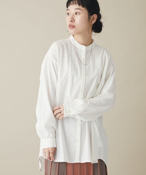 CRAFT STANDARD BOUTIQUE(クラフトスタンダードブティック)の「レーヨンデシン シャツチュニック *(シャツ/ブラウス・レディース・マスタード/キャメル/オフホワイト/ブラック・FREE)」の2枚目の写真