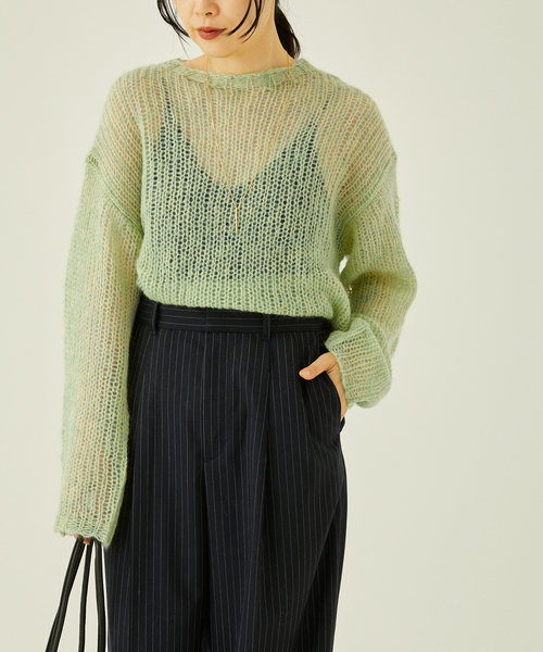 journal standard L'essage（ジャーナルスタンダードレサージュ）の「モヘヤMIXビッグプルオーバー（ニット/セーター・レディース・モスグリーン/ウッド・FREE）」の2枚目の写真