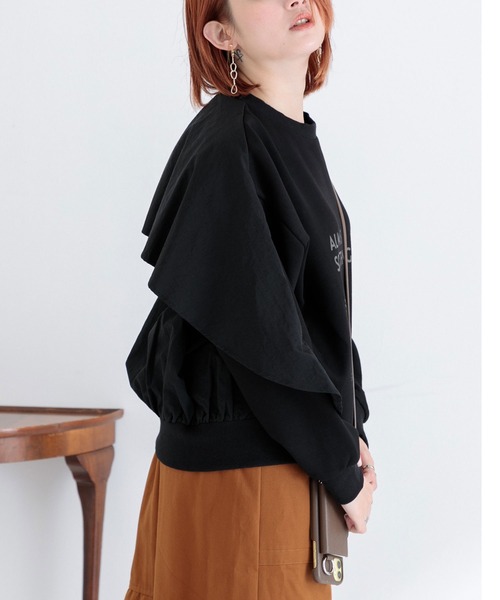 anana（アナナ）の「anana バックフレアドッキングプルオーバー（Tシャツ/カットソー・レディース・ブラック/グレー・FREE）」の7枚目の写真