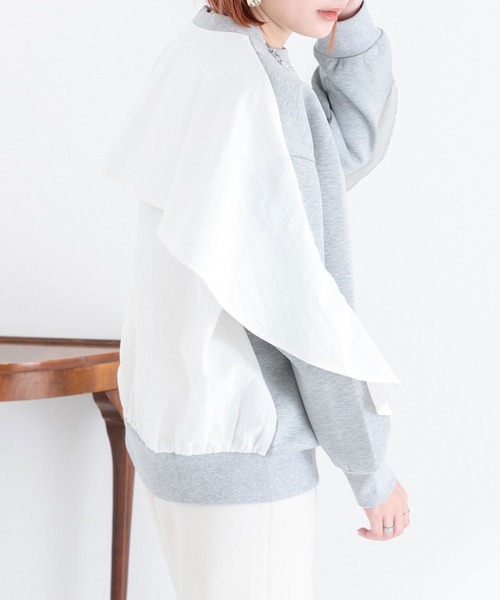 anana（アナナ）の「anana バックフレアドッキングプルオーバー（Tシャツ/カットソー・レディース・ブラック/グレー・FREE）」の6枚目の写真