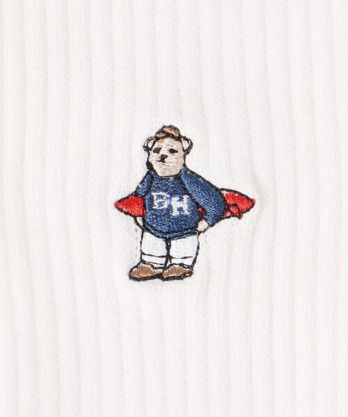 BEAMS HEART（ビームスハート）の「BEAMS HEART / ベアー 刺繍 クルー ソックス（ソックス/靴下・メンズ・グレー/ブラック/ホワイト/ネイビー・ONE SIZE）」の5枚目の写真
