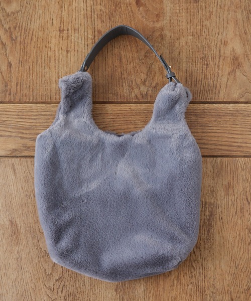 Actually（アクチュアリー）の「コットニー ファーバッグ（トートバッグ・レディース・ブラック/ベージュ/グレー・フリー）」の10枚目の写真