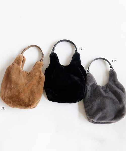 Actually（アクチュアリー）の「コットニー ファーバッグ（トートバッグ・レディース・ブラック/ベージュ/グレー・フリー）」の14枚目の写真