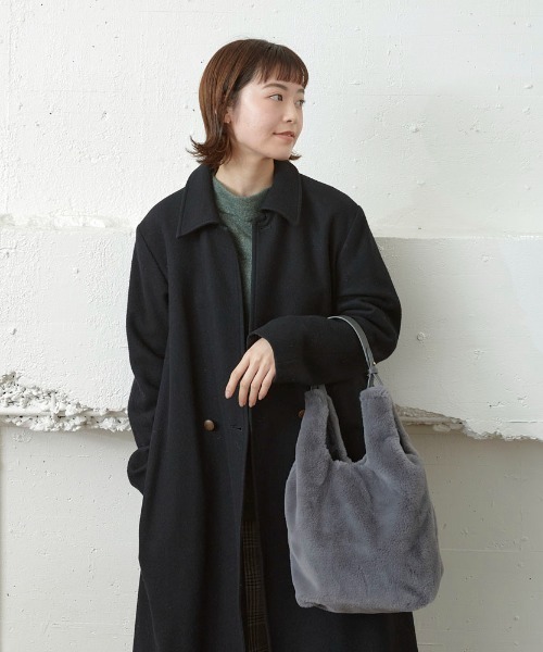 Actually（アクチュアリー）の「コットニー ファーバッグ（トートバッグ・レディース・ブラック/ベージュ/グレー・フリー）」の4枚目の写真