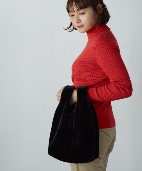 Actually（アクチュアリー）の「コットニー ファーバッグ（トートバッグ・レディース・ブラック/ベージュ/グレー・フリー）」の12枚目の写真