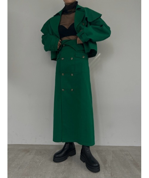 AMAIL（アマイル）の「Bulky coron trenchskirt（スカート・レディース・ベージュ/グリーン・FREE）」の12枚目の写真