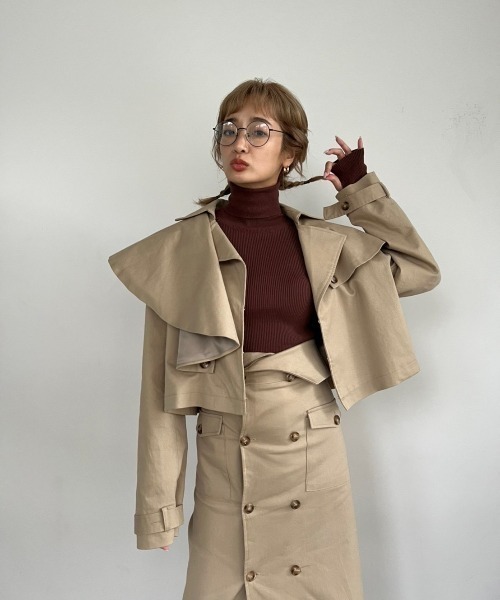 AMAIL（アマイル）の「Bulky coron trenchskirt（スカート・レディース・ベージュ/グリーン・FREE）」の6枚目の写真