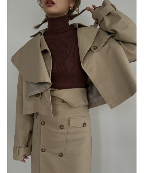 AMAIL（アマイル）の「Bulky coron trenchskirt（スカート・レディース・ベージュ/グリーン・FREE）」の5枚目の写真