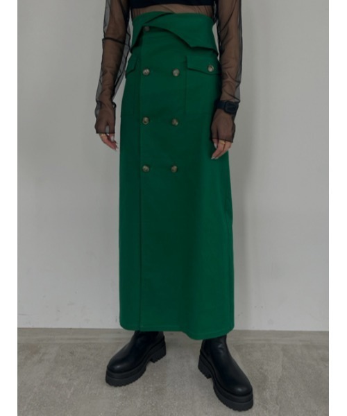 AMAIL（アマイル）の「Bulky coron trenchskirt（スカート・レディース・ベージュ/グリーン・FREE）」の9枚目の写真