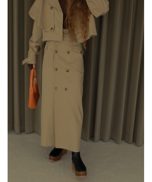 AMAIL（アマイル）の「Bulky coron trenchskirt（スカート・レディース・ベージュ/グリーン・FREE）」の13枚目の写真