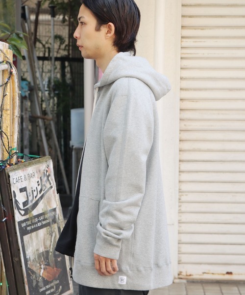 REIGNING CHAMP（レイニングチャンプ）の「REIGNING CHAMP/レイニングチャンプ FULL ZIP HOODIE-MIDWEIGHT TERRY ジップパーカー（パーカー・メンズ・ブラック/ヘザーグレー・L/XL/M）」の3枚目の写真