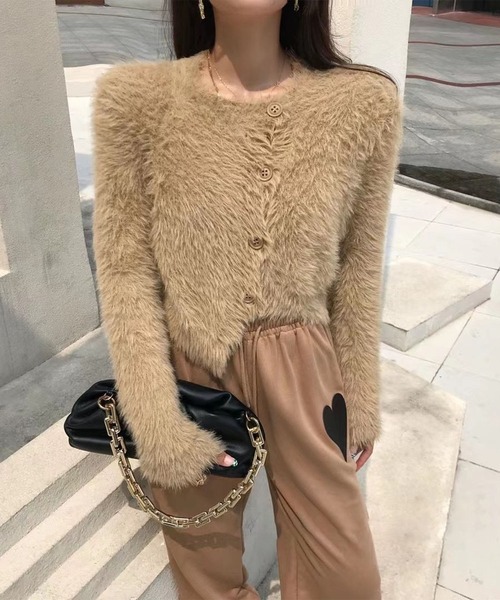 ella selectshop ボアシャギーニットジレ ジャギーニットベスト