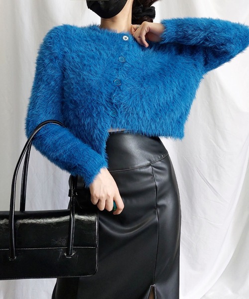 未使用に近い 18AW⭐️メゾンマルジェラ ジャギーニットカーディガン ブルー メゾンマルジェラ カーディガン Distressed Knit Cardigan Blue メンズ