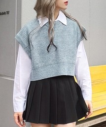 Figments | クロップドニットベスト(ベスト)