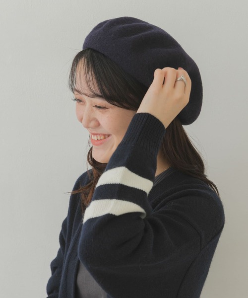 RODE SKO（ロデスコ）の「ウールベレー（ハンチング/ベレー帽・レディース・ネイビー/チャコールグレー/ブラック・FREE）」の5枚目の写真