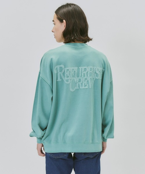 Right-on（ライトオン）の「【Refurbish】ピグメントスウェットクルー（スウェット・メンズ・ダークグレー/ベージュ/オレンジ/ケリーグリーン/イエロー/パープル・M/L/XL）」の4枚目の写真