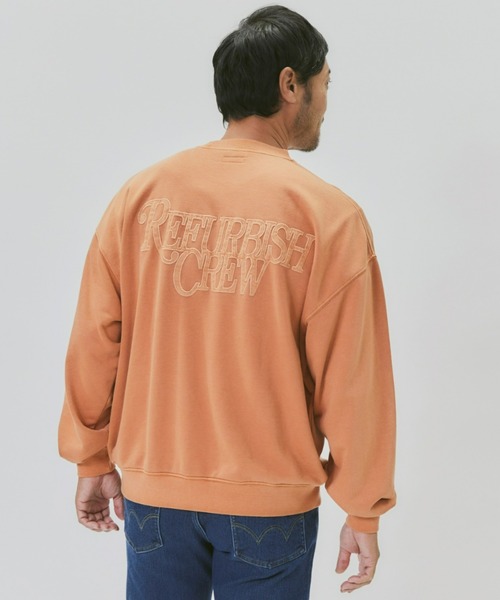 Right-on（ライトオン）の「【Refurbish】ピグメントスウェットクルー（スウェット・メンズ・ダークグレー/ベージュ/オレンジ/ケリーグリーン/イエロー/パープル・M/L/XL）」の6枚目の写真