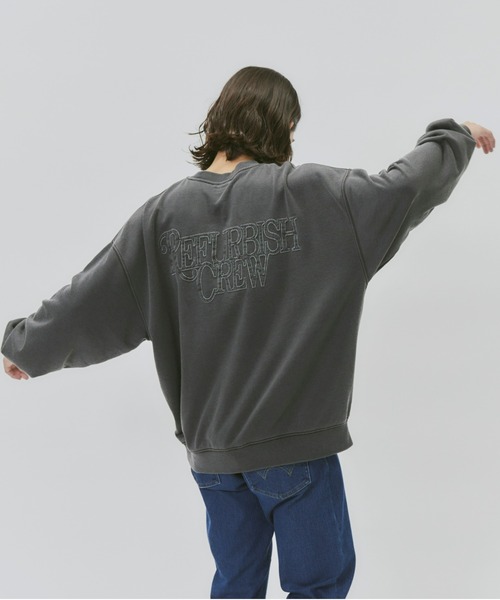 Right-on（ライトオン）の「【Refurbish】ピグメントスウェットクルー（スウェット・メンズ・ダークグレー/ベージュ/オレンジ/ケリーグリーン/イエロー/パープル・M/L/XL）」の2枚目の写真