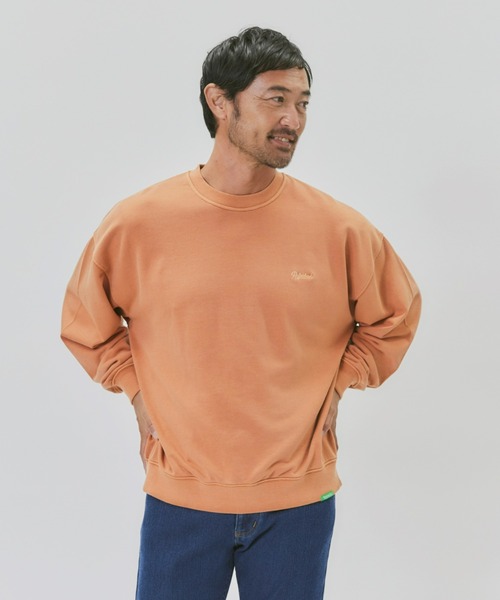 Right-on（ライトオン）の「【Refurbish】ピグメントスウェットクルー（スウェット・メンズ・ダークグレー/ベージュ/オレンジ/ケリーグリーン/イエロー/パープル・M/L/XL）」の14枚目の写真