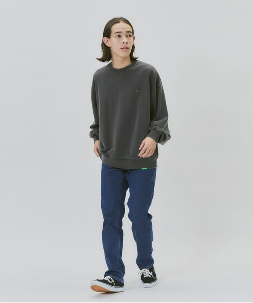 Right-on（ライトオン）の「【Refurbish】ピグメントスウェットクルー（スウェット・メンズ・ダークグレー/ベージュ/オレンジ/ケリーグリーン/イエロー/パープル・M/L/XL）」の7枚目の写真