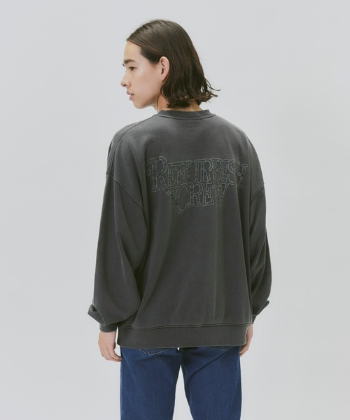 Right-on（ライトオン）の「【Refurbish】ピグメントスウェットクルー（スウェット・メンズ・ダークグレー/ベージュ/オレンジ/ケリーグリーン/イエロー/パープル・M/L/XL）」の8枚目の写真