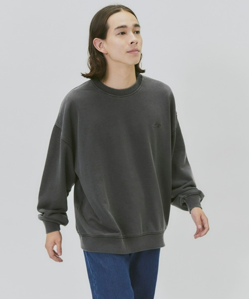 Right-on（ライトオン）の「【Refurbish】ピグメントスウェットクルー（スウェット・メンズ・ダークグレー/ベージュ/オレンジ/ケリーグリーン/イエロー/パープル・M/L/XL）」の9枚目の写真