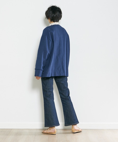 INED CLARO（イネドクラロ）の「スラブツイードジャケット（ノーカラージャケット・レディース・オフホワイト/ネイビー・フリー）」の8枚目の写真