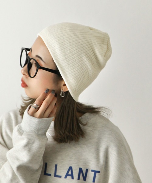 Chillfar（チルファー）の「リブ編みニットキャップ/ビーニー（ニットキャップ/ビーニー・レディース・レンガ/ベージュ/グレー/ブラック/アイボリー・FREE）」の2枚目の写真