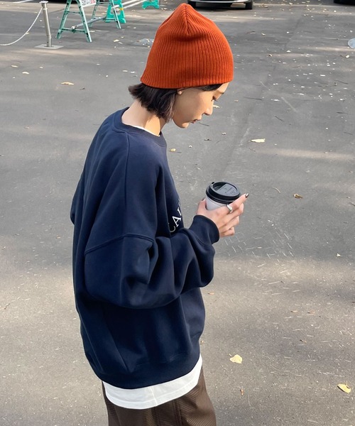 Chillfar（チルファー）の「リブ編みニットキャップ/ビーニー（ニットキャップ/ビーニー・レディース・レンガ/ベージュ/グレー/ブラック/アイボリー・FREE）」の6枚目の写真