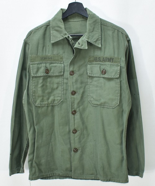 VINTAGE（ヴィンテージ）の「【ヴィンテージ古着】ミリタリー US.ARMY ワッペン刺繍 ユーティリティシャツ（シャツ/ブラウス・メンズ・グリーン・LARGE）」の5枚目の写真