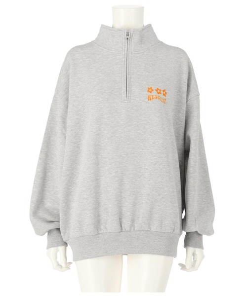 anap mimpi(アナップミンピ)の「裏起毛レトロプリント配色ハーフジップスウェット(スウェット・レディース・ブルー/グレー/ピンク・FREE)」の14枚目の写真