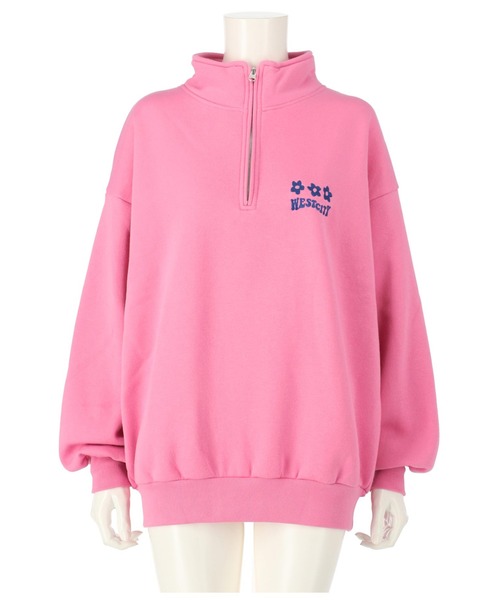 anap mimpi(アナップミンピ)の「裏起毛レトロプリント配色ハーフジップスウェット(スウェット・レディース・ブルー/グレー/ピンク・FREE)」の16枚目の写真