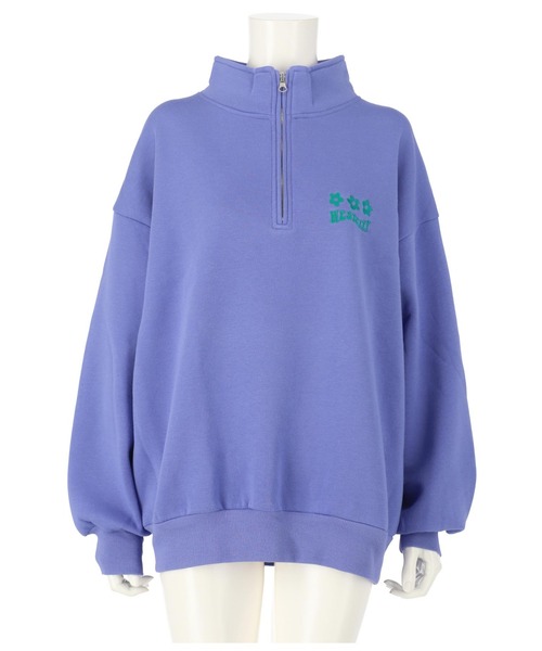 anap mimpi(アナップミンピ)の「裏起毛レトロプリント配色ハーフジップスウェット(スウェット・レディース・ブルー/グレー/ピンク・FREE)」の15枚目の写真