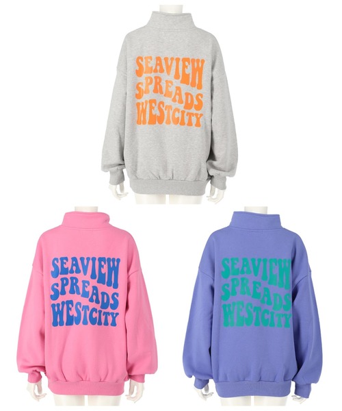 anap mimpi(アナップミンピ)の「裏起毛レトロプリント配色ハーフジップスウェット(スウェット・レディース・ブルー/グレー/ピンク・FREE)」の17枚目の写真