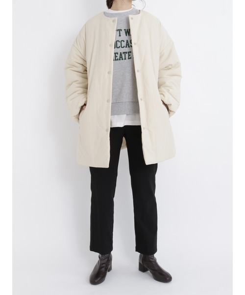 Samansa Mos2 blue(サマンサモスモスブルー)の「裏起毛ロゴスウェット(Tシャツ/カットソー・レディース・グリーン/パープル/キナリ/トップグレー/ブラック・フリ-)」の6枚目の写真