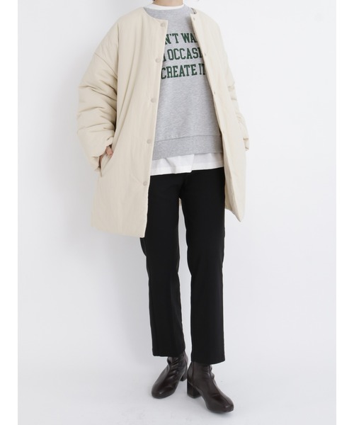 Samansa Mos2 blue(サマンサモスモスブルー)の「裏起毛ロゴスウェット(Tシャツ/カットソー・レディース・グリーン/パープル/キナリ/トップグレー/ブラック・フリ-)」の7枚目の写真