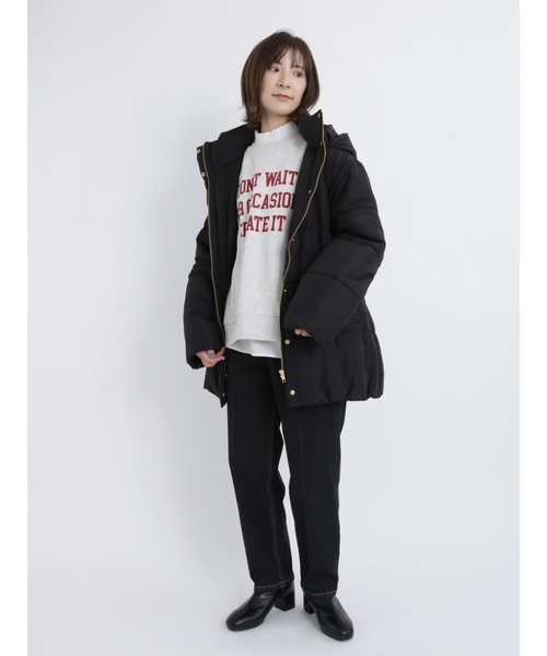 Samansa Mos2 blue(サマンサモスモスブルー)の「裏起毛ロゴスウェット(Tシャツ/カットソー・レディース・グリーン/パープル/キナリ/トップグレー/ブラック・フリ-)」の14枚目の写真