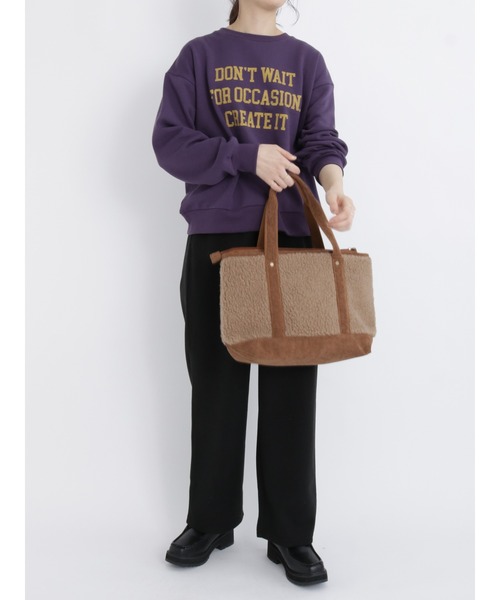 Samansa Mos2 blue(サマンサモスモスブルー)の「裏起毛ロゴスウェット(Tシャツ/カットソー・レディース・グリーン/パープル/キナリ/トップグレー/ブラック・フリ-)」の20枚目の写真